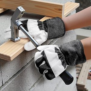 Guantes de construcción resistentes divididos de vaca Guantes de cuero de mano de trabajo calefactables protectores de seguridad resistentes a cortes de jardín industrial - Product Image 2