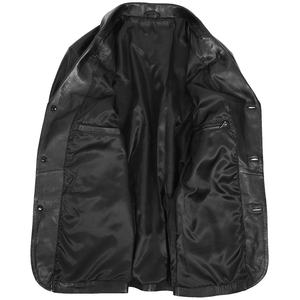Leather Balazer <b>Men</b> Slim Fit <b>Black</b> Lambskin Leather <b>Men</b> Jacket Winter Leather - Product Image 3