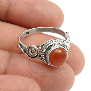 Precio al por mayor, mejor calidad, Plata de Ley 925, cornalina Natural piedra preciosa, aspecto clásico, anillo de compromiso, joyería hecha a mano India - Product Image 1