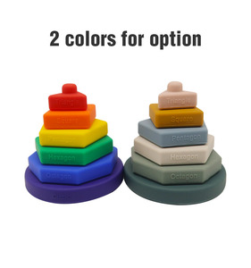 Montessori Silicone đa dạng hình dạng SORTER phù hợp với đồ chơi xếp chồng Đồ chơi hình học học tập câu đố cho trẻ mới biết đi - Product Image 2