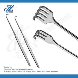 เครื่องมือผ่าตัดสแตนเลสทื่อ5x4มม. โค้งขนาดใหญ่เครื่องดึงแผลด้วยมือ - Product Image 2