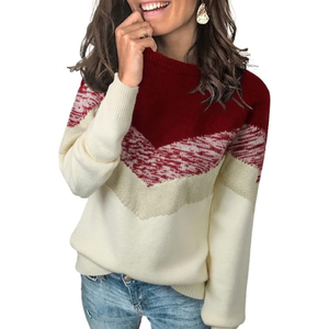 Suéter de Mujer de Punto, Manga Larga, Cuello Redondo, Corte Holgado Informal, con Logotipo Frontal, 100% Acrílico, Transpirable - Product Image 3