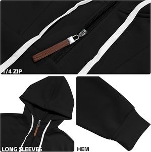 Pull à capuche en polaire pour hommes, manches longues, fermeture éclair, mode. - Product Image 5