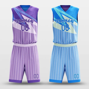 Tenues de basket-ball pour adultes unisexes, sérigraphie, respirantes, réversibles, sans manches, 100% polyester, ensemble complet professionnel - Product Image 5