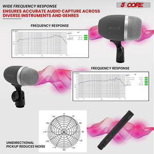 5 Core Conga <b>Mic</b> Snare Tom Microphone Drum Kit <b>Condenser</b> XLR Instrument Mics - Product Image 2