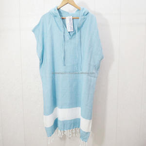 Poncho con Capucha de Diseño Zigzag, Toalla de Baño a Rayas Personalizada, Poncho con Capucha Turco Hecho a Mano de Algodón de la India - Product Image 4