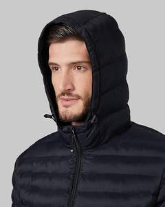 Veste d'hiver à bulles d'air pour hommes avec logo personnalisé Veste utilitaire d'extérieur en nylon épais et chaud à capuche détachable - Product Image 5