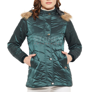 แจ็กเก็ตปาร์กาบุนวมมีฮู้ดสำหรับผู้หญิงปกเสื้อมีกระเป๋าข้างผ้าฝ้ายไซส์ใหญ่พิเศษสำหรับฤดูหนาว - Product Image 1