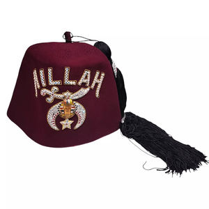 VTG Casquette maçonnique Fès personnalisée de haute qualité avec pompon Meilleure vente Vente chaude Shriner Maroon Freemasons Fezz Sports de plage en plein air - Product Image 1