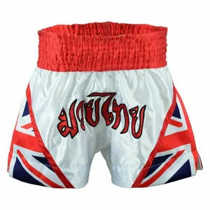 Celana pendek Kickboxing, bokser desain baru untuk kompetisi Muay Thai UK, celana pendek bertarung, celana pendek Muay Thai MMA seni bela diri