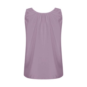 Femmes adolescents grande taille débardeurs courts décontracté encolure dégagée froncé à volants Blouse solide été coupe ample sans manches - Product Image 2