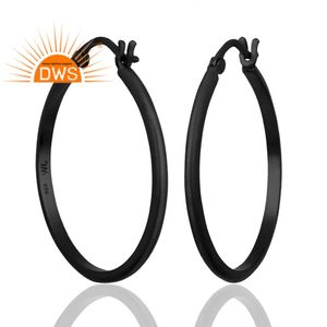 Pendiente Chapado en rodio negro de Plata de Ley 925 superventas, joyería personalizada para mujer, regalo para ella - Product Image 1