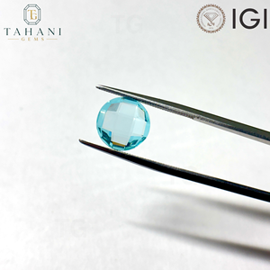 Pierres précieuses synthétiques de grenat YAG de type Paraiba bleu, cultivées en laboratoire, taille ronde briolette et taille checker, certifiées IGI, pour la fabrication de bijoux - Product Image 3