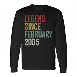 T-shirt promozionale a maniche lunghe per il 21° compleanno, per chi ha 21 anni, dal febbraio del 2005 - Product Image 2