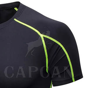 T-shirts d'été à compression coupe ajustée pour hommes Vêtements de fitness à séchage rapide avec design personnalisé léger - Product Image 3