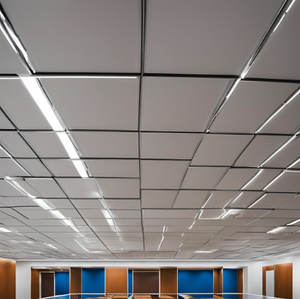 Plafonds en métal à grille carrée, style moderne, suspendus, ignifuges, insonorisés, imperméables, Tradivas TRD41, immeuble de bureaux - Product Image 2