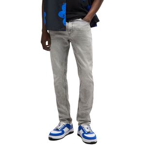 Pantalon tendance pour homme, jean en coton respirant, coupe droite, couleur unie, denim, taille élastique, jeans personnalisés - Product Image 6