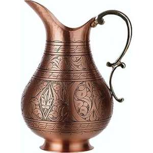 Antique Copper Jug Hand Carving Design Health Improvement Household Drinkware 100% Real Copper Water Drinking Jugs & <b>Pitcher</b> - Product Image 1