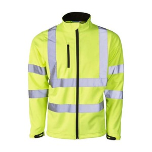 Venta al por mayor ropa de trabajo chaqueta Hi Vis chaqueta Softshell para el trabajo al aire libre para hombre chaqueta Softshell verde fluorescente y naranja - Product Image 1