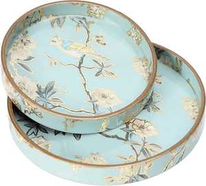 Bandeja multiusos de madera MDF y acero, bandeja de almacenamiento y decoración para cocina, sala de estar y oficina - Product Image 1