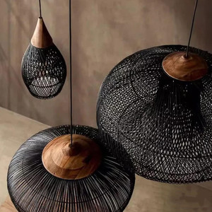 โคมไฟระย้าวินเทจ, โคมไฟหวายไม้, โคมไฟหวายสาน, โคมไฟห้องอาหารร้านอาหารห้องครัว - Product Image 5