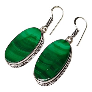 ต่างหูห้อยอัญมณีมาลาไคต์ชุบเงินสไตล์โบฮีเมียนยอดนิยมสำหรับผู้หญิงเครื่องประดับปาร์ตี้แฟชั่นขายดีแบบห้อย - Product Image 1
