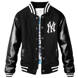 High Quality Letterman Wool <b>Jacket</b> for <b>Men</b> Varisty College Clothing with Zipper Closure Embroidery on Wool Body Leather Sleeves - Product Image 1