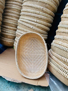 Plateau en bambou de qualité supérieure avec poignée-Panier de rangement naturel, durable et multifonctionnel pour l'organisation et la décoration - Product Image 2
