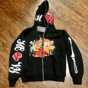 Sudadera con Capucha de Forro Polar Teñido, Impermeable, Negra, 100% Algodón, Diseño Urbano de Invierno para Hombre, Corte Regular, 430g - Product Image 5