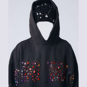 Sudadera con Capucha Unisex de Estilo Urbano, Lavado Vintage con Piedras de Imitación, Personalizada por el Fabricante de Ropa OEM 2026 - Product Image 2