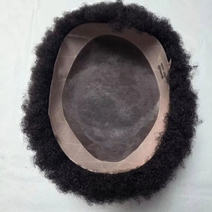 Peluca de Cabello Humano Indio 100%, Estilo Afro, con Ondas Sueltas y Profundas, Resistente al Agua, Base Mono BD - Product Image 1