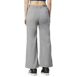 Nouvel arrivage de jeans en denim délavés à jambes larges pour femmes, jeans élégants au design personnalisé pour femmes, produits exportés du Bangladesh - Product Image 3