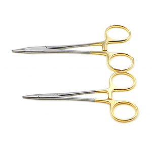 Pinces en acier inoxydable, forceps pour aiguilles ophtalmiques, porte-aiguilles avec poignée dorée - Product Image 3