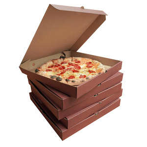 Emballages à pizza écologiques en carton ondulé brun, avec logo personnalisé, conteneurs alimentaires en kraft de taille personnalisée pour la livraison aux restaurants - Product Image 1
