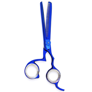 Fantaisie Poignée Cheveux Amincissement Ciseaux Bleu Couleur Coupe De Cheveux Salon Ciseaux Cheveux Élégant Barber Amincissant Ciseaux - Product Image 6