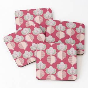 Sous-verres de service de thé en bois sur imprimé de style élégant ensemble de 4 pièces maison et cuisine vente chaude fournitures de cuisine napperons - Product Image 2