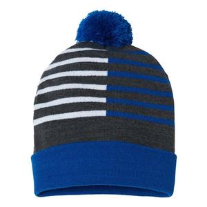 Nuevo Gorro de Invierno Cálido con Forro Polar, Tejido de Punto Acanalado, Gorro de Punto para Adultos con Pompón - Product Image 1