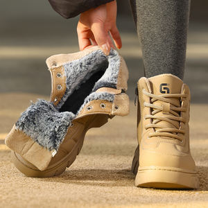 Bottes <span class=keywords><strong>de</strong></span> sécurité <span class=keywords><strong>de</strong></span> randonnée GUYISA couleur camel, tige en microfibre, semelle en TPR, antistatiques, pour l'hiver - Product Image 5