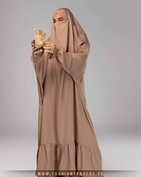 Dernière Tendance OEM Modeste Nida Tissu Polyester Premium Respirant Une Pièce Longueur Ras du Sol Grande Taille Hijab à Enfiler Printemps Automne