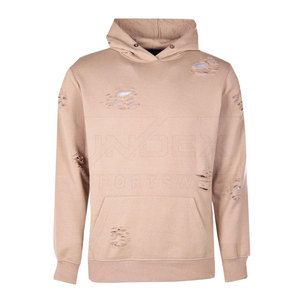 Street Style Custom Oversize Distressed <b>Hoodies</b> Blank <b>Plain</b> Bulk Winter Men's Distressed <b>Hoodies</b> - Product Image 1