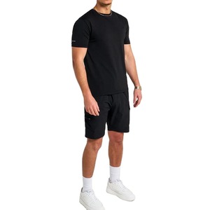 Logotipo personalizado transpirable bordado para hombre High Street Print Tees camiseta de moda de manga corta de algodón chándal conjuntos cortos para hombres - Product Image 1