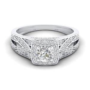 REYES IGI Certified 0,9 Quilates Diamond Compromiso Band Anillos Mujeres 14K 18K 22K Oro blanco Lujo Clásico Boda Joyería fina - Product Image 1