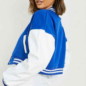 Chaqueta Varsity de Lana para Mujer, Mangas 100% Cuero, Venta al Por Mayor, Ecológica, Transpirable, Resistente al Viento, Diseños Personalizados, Color Sólido - Product Image 4