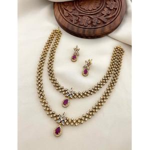 Elegante lujo Moissanite Esmeralda Polki conjunto de collar de doble capa Para Boda y Kundan joyería de moda nupcial - Product Image 1