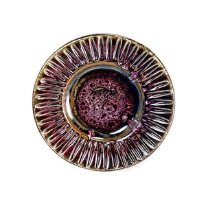 Platos de porcelana de cerámica Nuebula estriados vino, plato de cena elegante púrpura y dorado bonita decoración vajilla francesa - Product Image 2