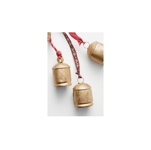 Cloches de vache indiennes spirituelles en laiton avec boucle de corde pour salles de dévotion espaces religieux ou décoration murale de campagne - Product Image 1