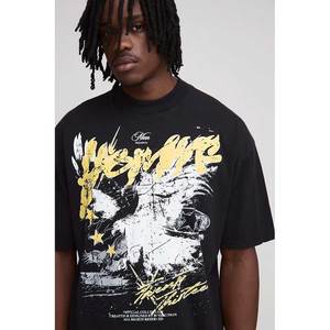 เสื้อยืดผ้าฝ้ายโอเวอร์ไซส์สำหรับผู้ชายดีไซน์กราฟิกเสื้อแฟชั่นลำลองสไตล์สตรีทแวร์สำหรับแบรนด์และเสื้อผ้า - Product Image 5