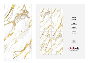 Carreaux de porcelaine sans fin dorés brillants 600x1200 | Carreaux de mur et de sol polis de luxe 24x48 Designs de collection d'exportation grand format - Product Image 3