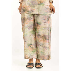 Conjunto Coordinado de Hilo Lurex Estampado IUSTTS-1325 de Chifón Casual sin Cuello y Mangas Tres Cuartos para Primavera/Verano - Product Image 5