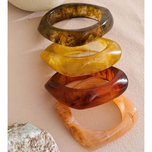 Hot Selling Eco-Friendly Resin <b>Bangle</b> Brass Inlay Stylish <b>Indian</b> Style Customizable Color Design - Product Image 6